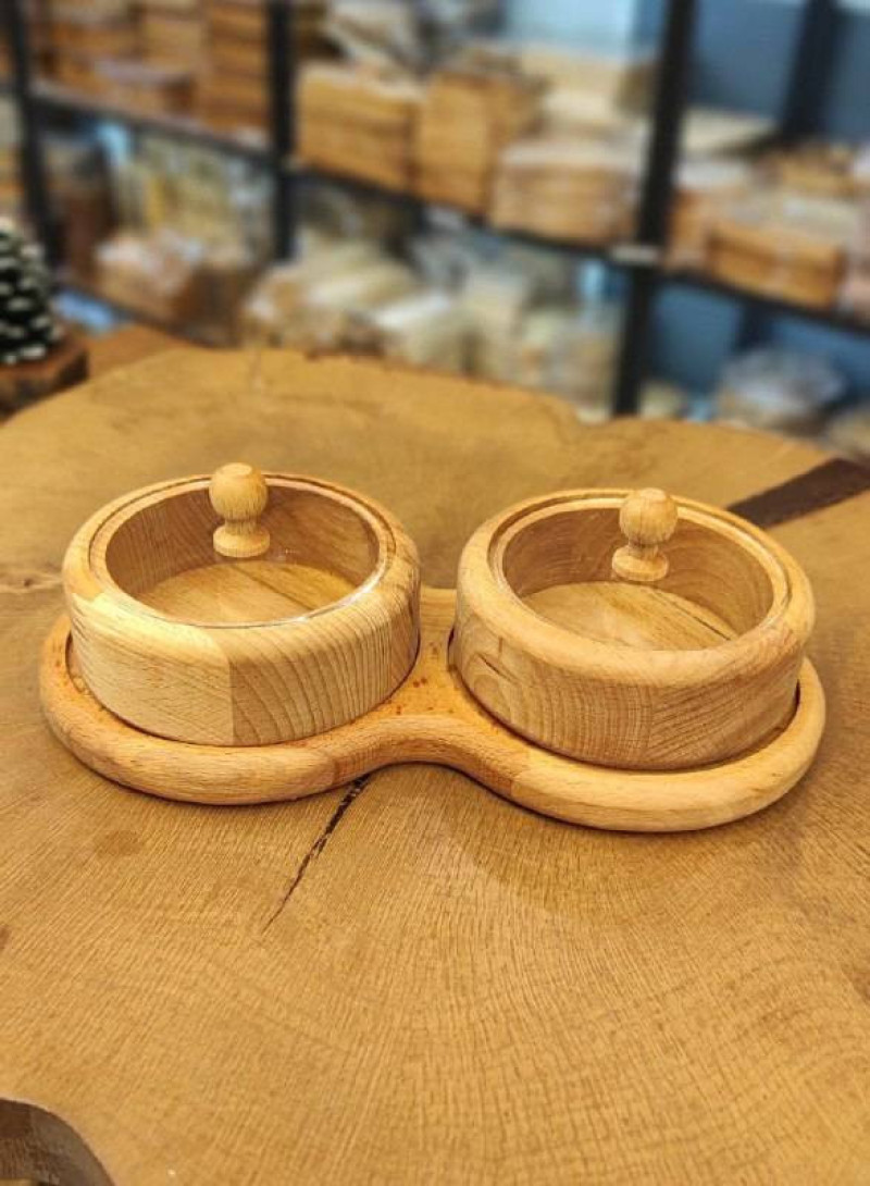 جعبه پذیرایی دایره دو خانه با استند