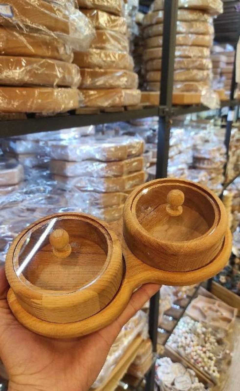 جعبه پذیرایی دایره دو خانه با استند