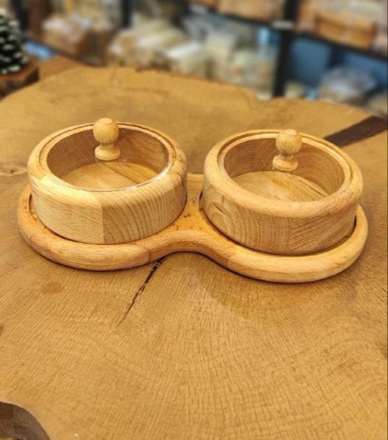 جعبه پذیرایی دایره دو خانه با استند